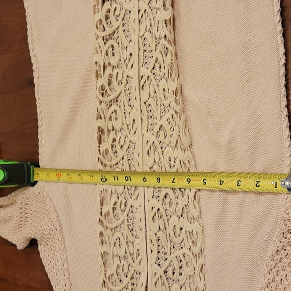 Chicos cardigan Sweater with crochet lattice down the middle. Size 00 - Picture 12 of 12